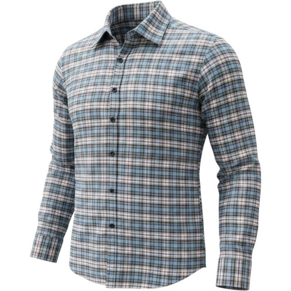 Peter Millar Sz M Flannel Waynesville Sport Shirt Spread Collar Performance